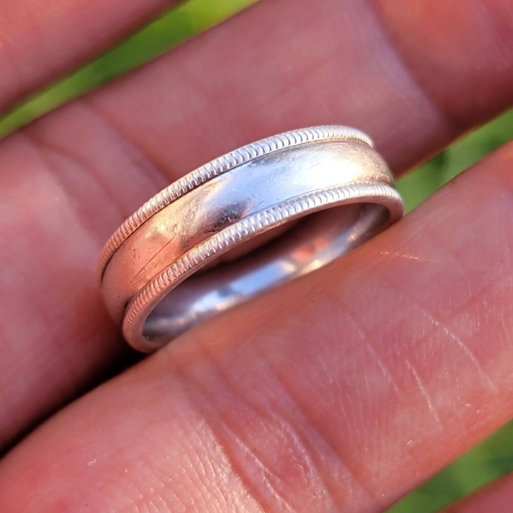 Exquisite Solid 925 Sterling Silver Wide Etched R… - image 6